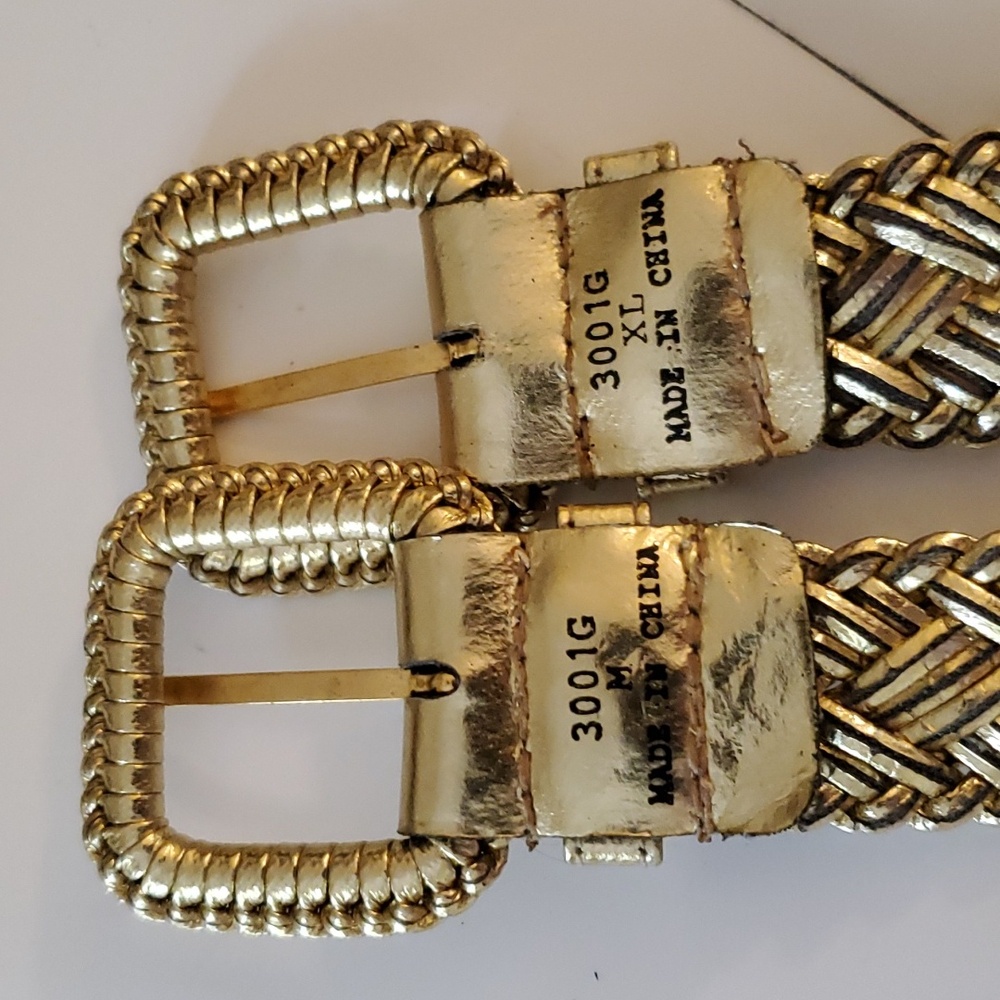 New without tags braided gold leather belt size xl - Picture 5 of 5